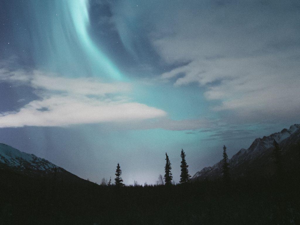 1024x768 Desktop wallpaper nature, northern lights, night, sky, alaska, HD image, picture, background, b2397a