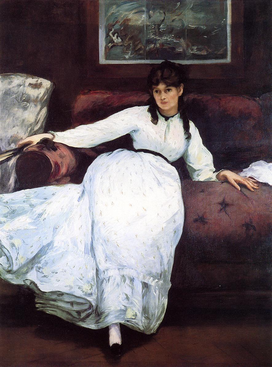 885x1195 Édouard Manet. The Rest, portrait of Berthe Morisot 1870