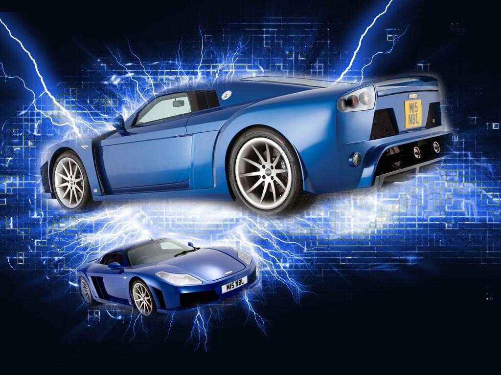 1024x768 Blue Future Car HD Wallpaper