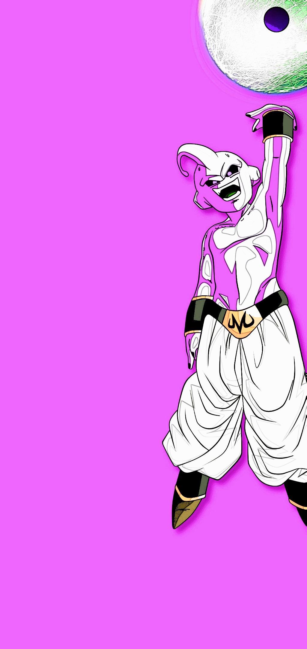 1024x2160 Kid Buu Of Dragon Ball Z By Duderbeans Galaxy S10 Hole Punch Wallpaper