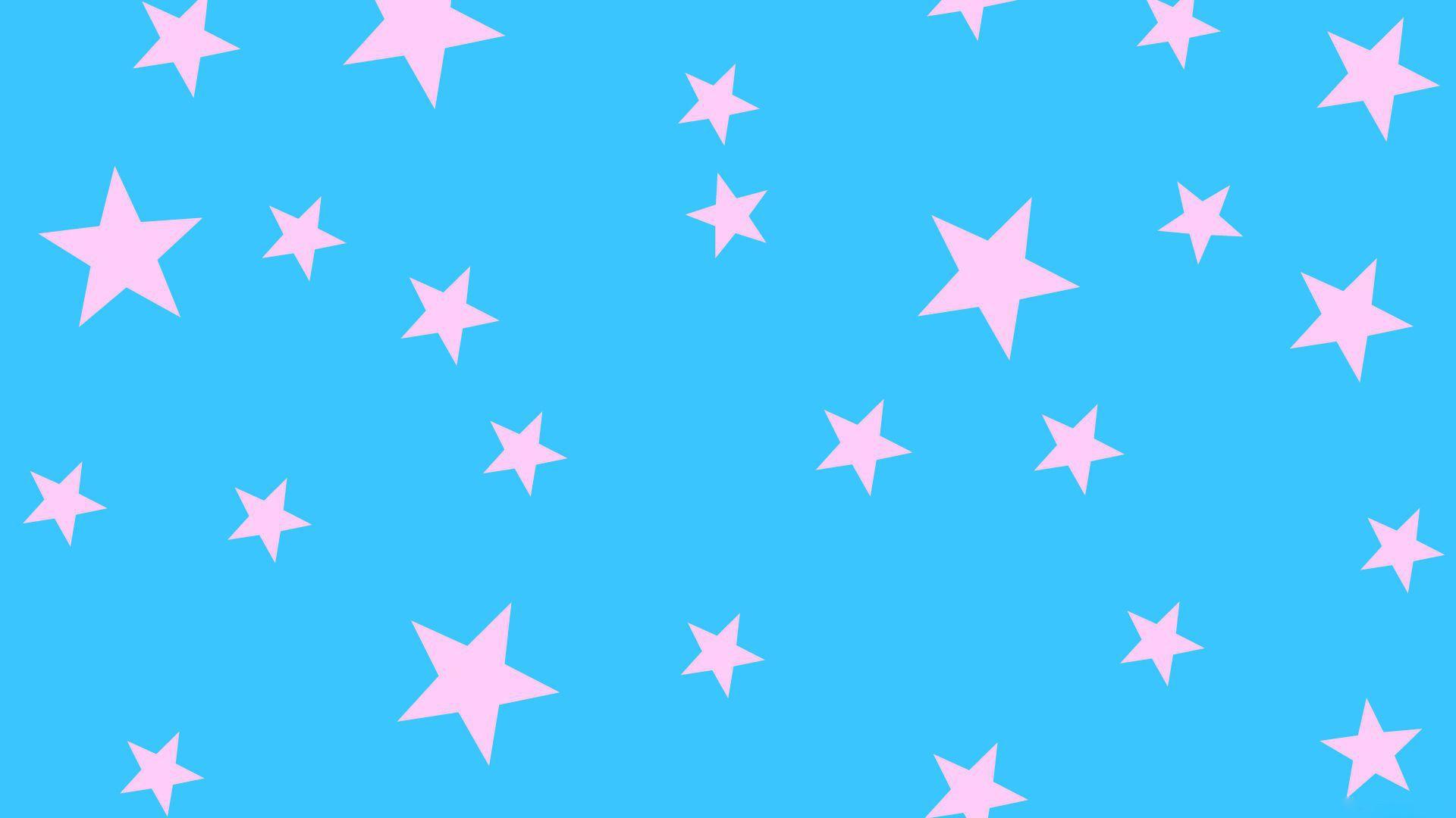 1920x1080 Pink Stars With Light Blue Background HD Light Blue Wallpaper