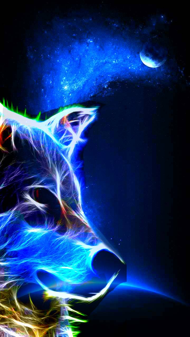 720x1280 Space wolf wallpaper