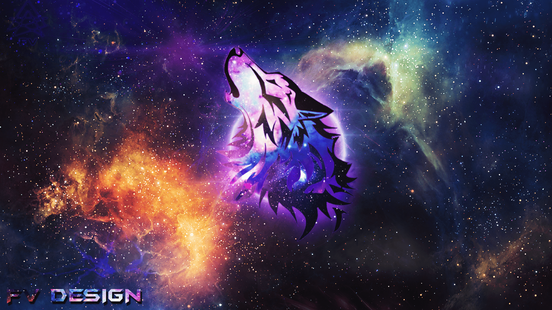 1920x1080 Cool Purple Wolf Wallpaper