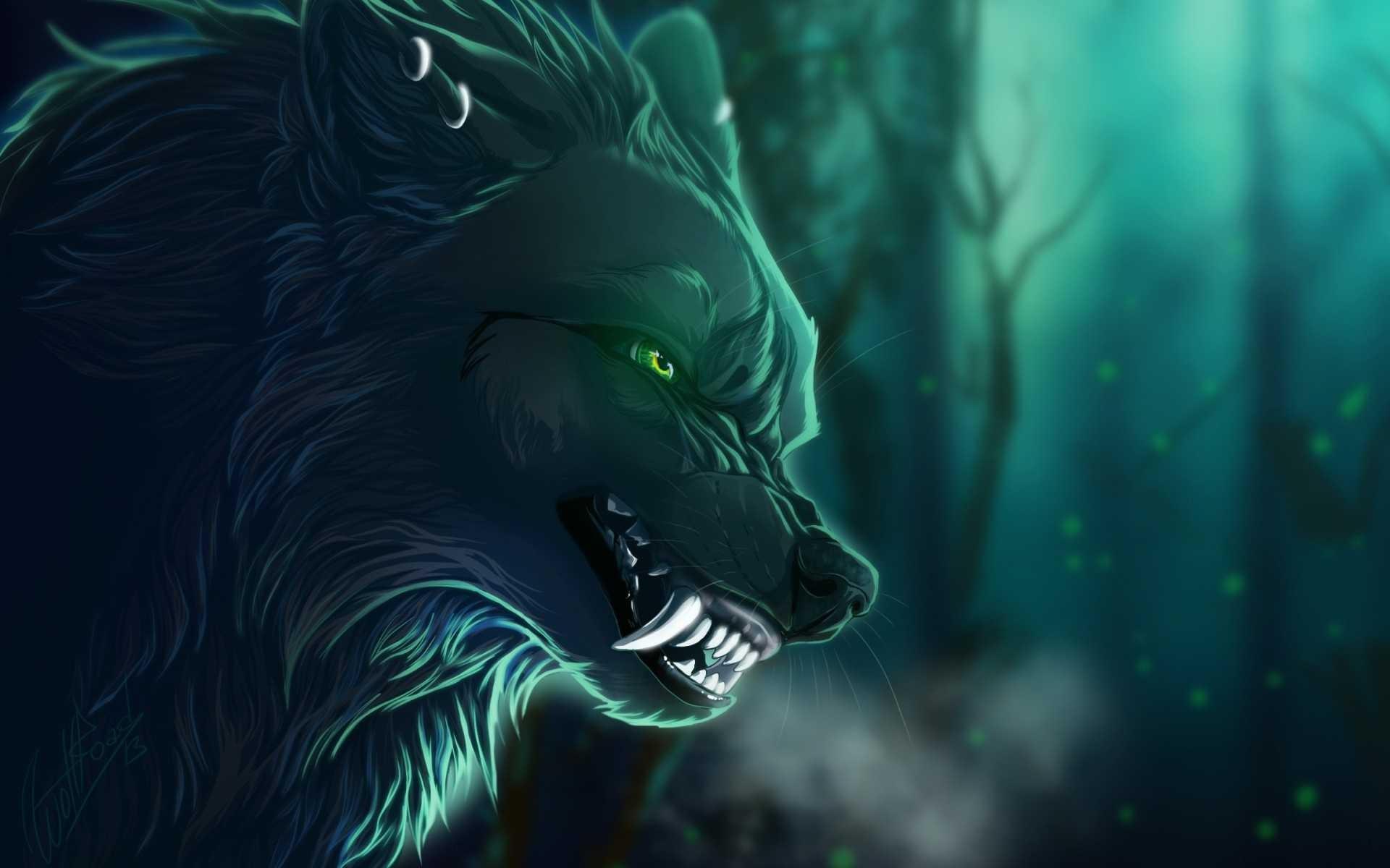 Cool Green Wolf Wallpapers - Top Free Cool Green Wolf Backgrounds ...