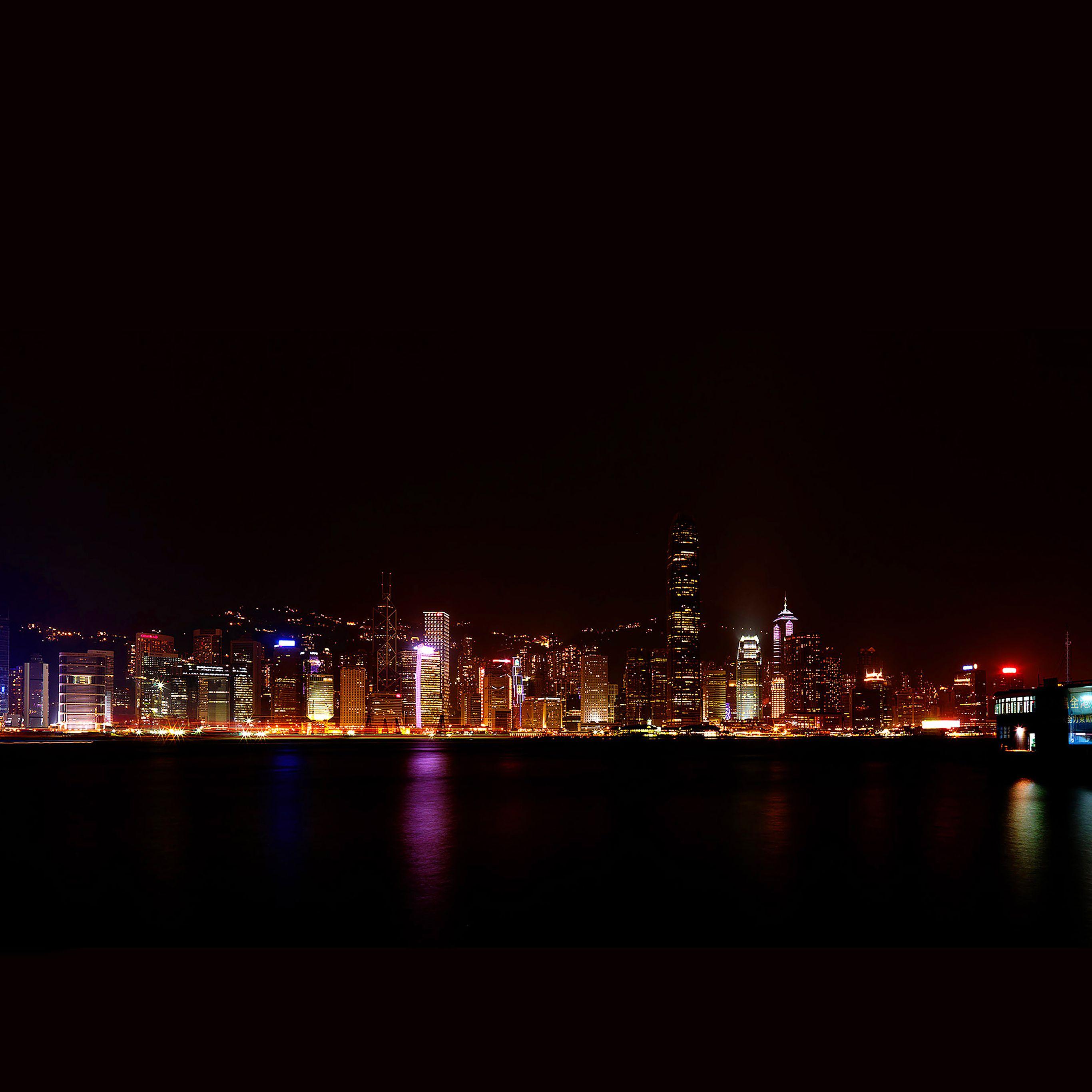 2732x2732 Hongkong Skyline City Dark Art