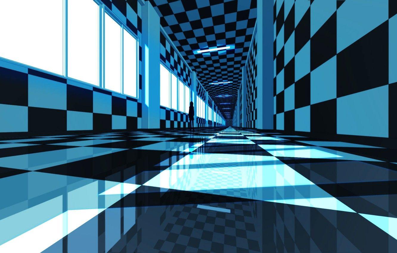 1332x850 Wallpaper reflection, corridor, monogatari series image for desktop, section прочее