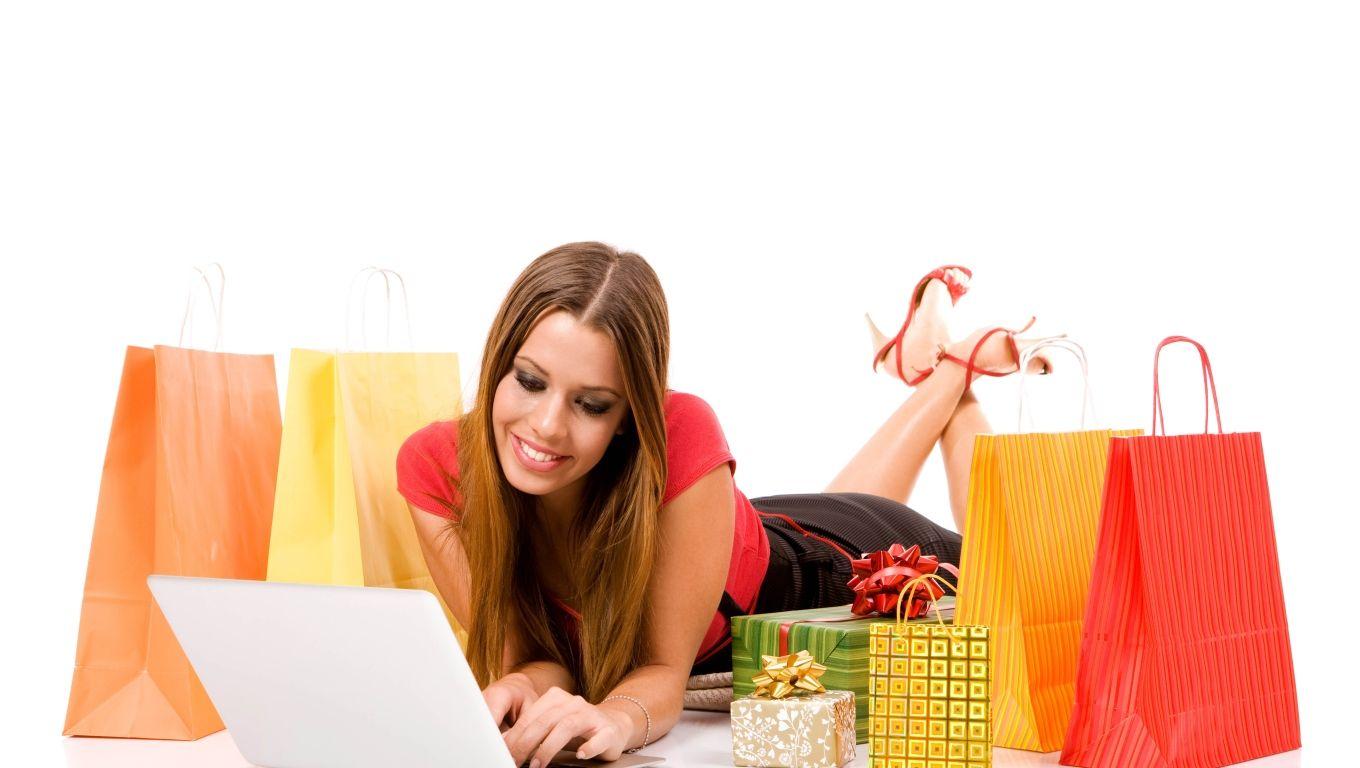 1360x768 girl, laptop, shopping Desktop Laptop HD Wallpaper, HD Girls 4K Wallpaper, Image, Photo and Background
