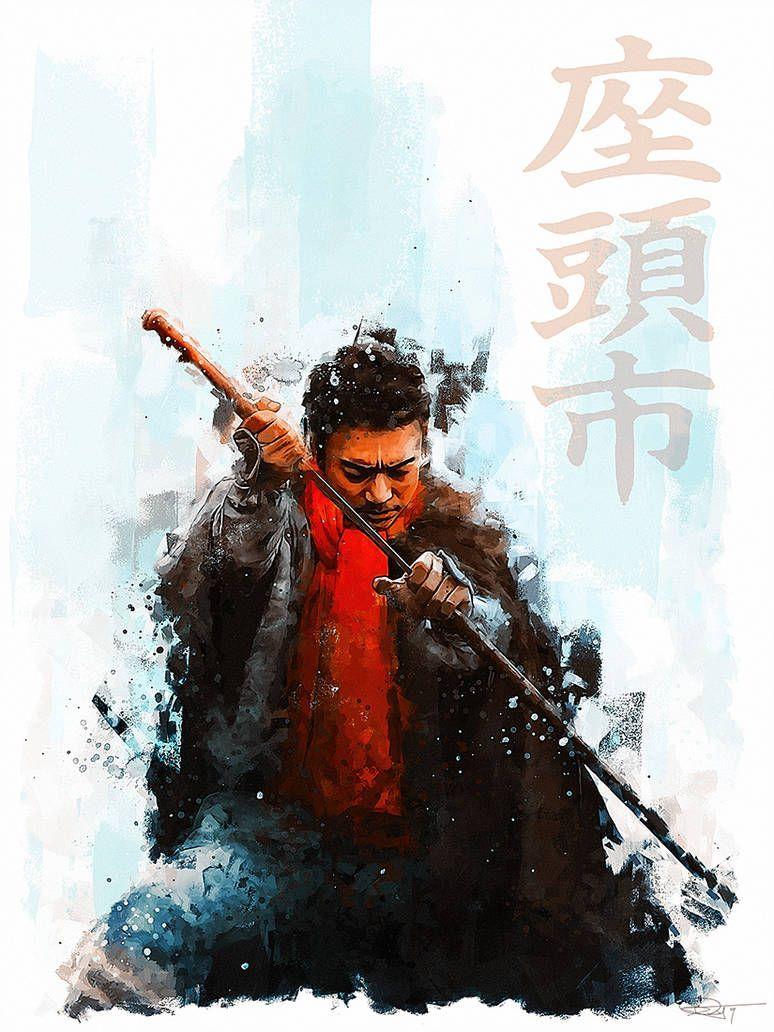 774x1032 The blind swordsman, Zatoichi by DanielMurrayART. Art, Samurai warrior, Swordsman