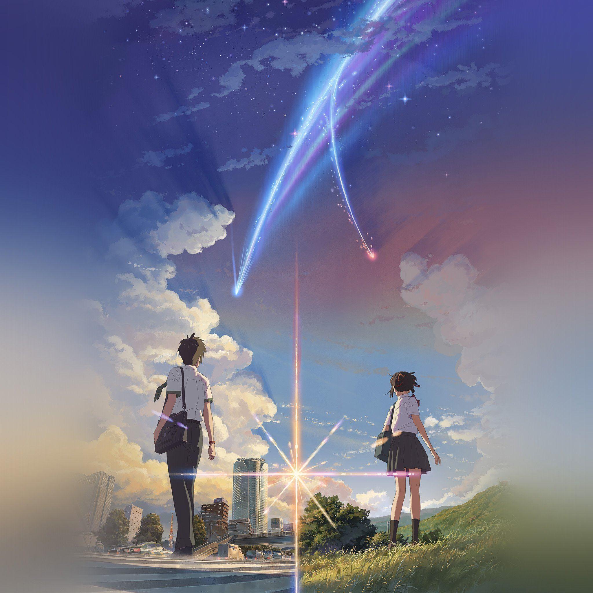 2048x2048 Boy And Girl Anime Art Spring Cute iPad Air Wallpaper Free Download