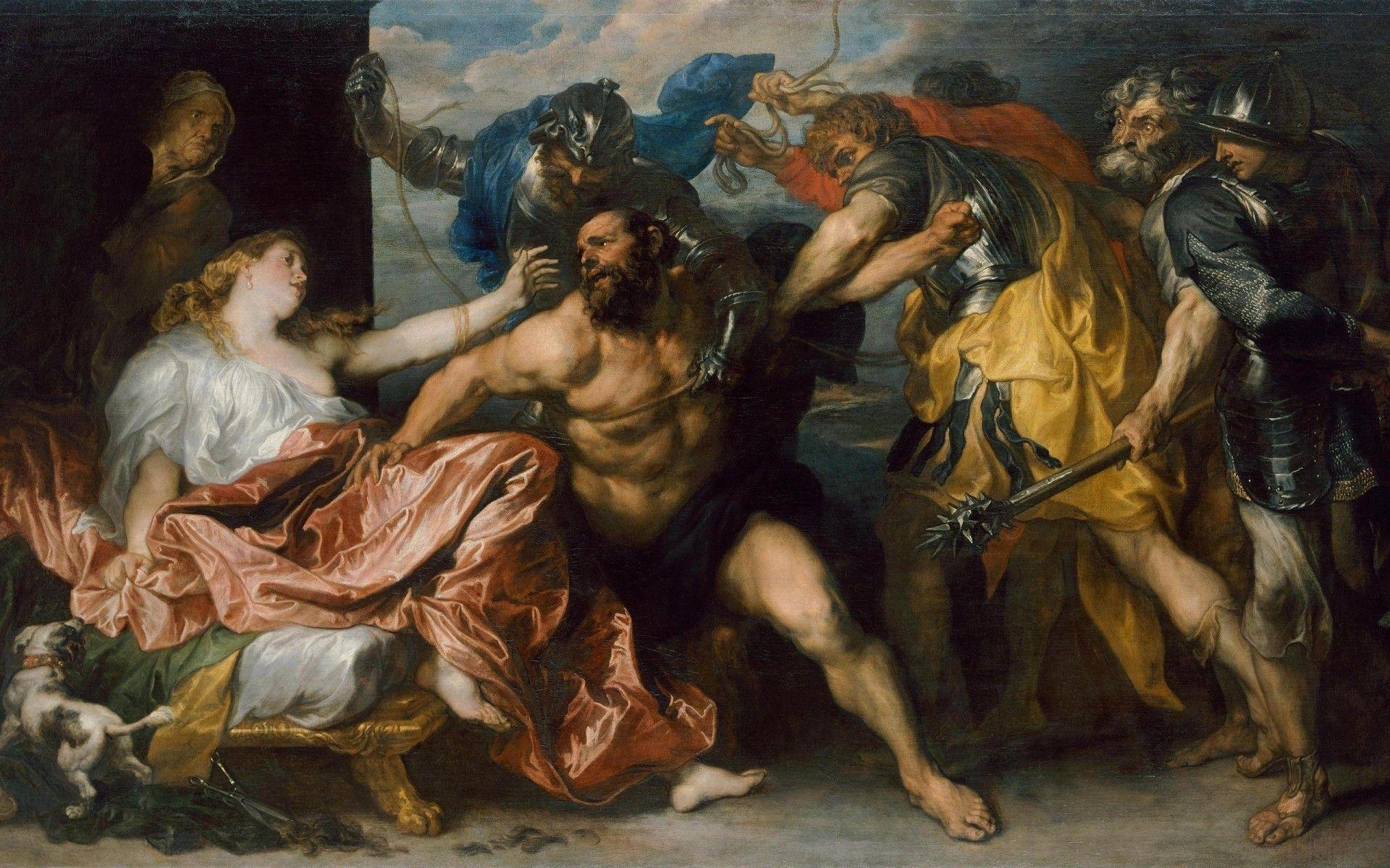 1920x1200 Cartoons Painting Art Religion Saint Adult Baroque And Delilah