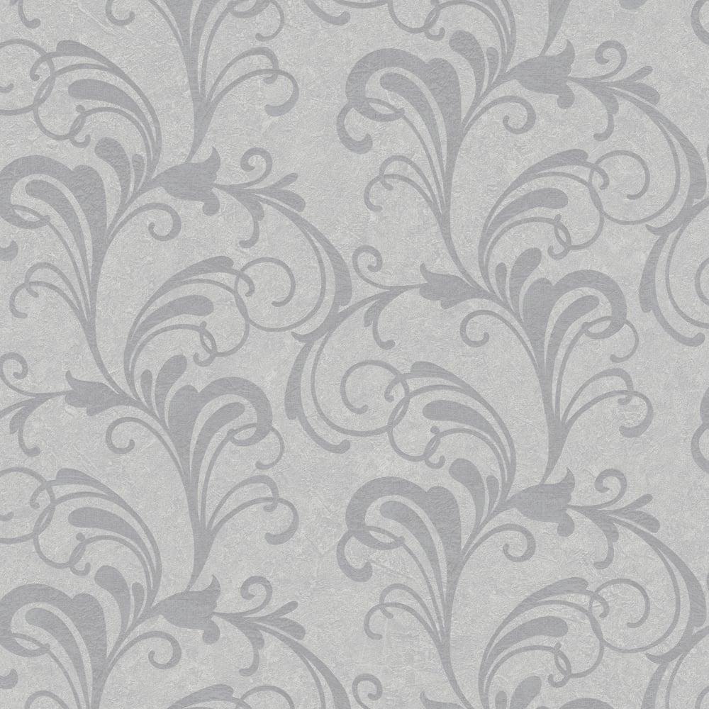1000x1000 Rasch Scroll Damask Pattern Wallpaper Metallic Leaf Glitter 301830