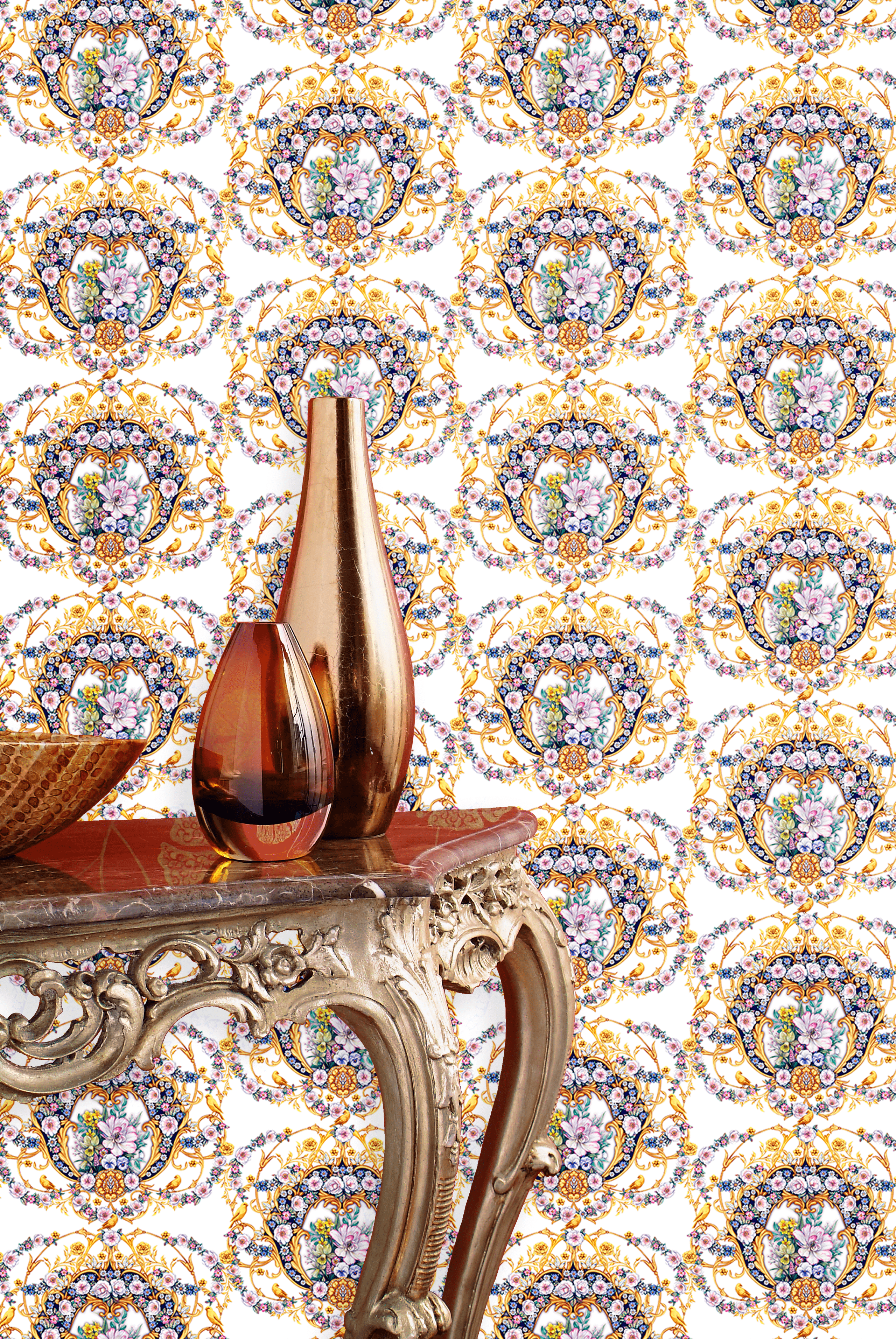 2560x3826 Baroque Damask Wallpaper