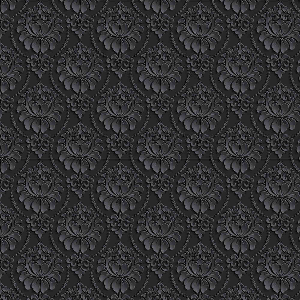 1000x1000 Charcoal Ornate Damask Wallpaper