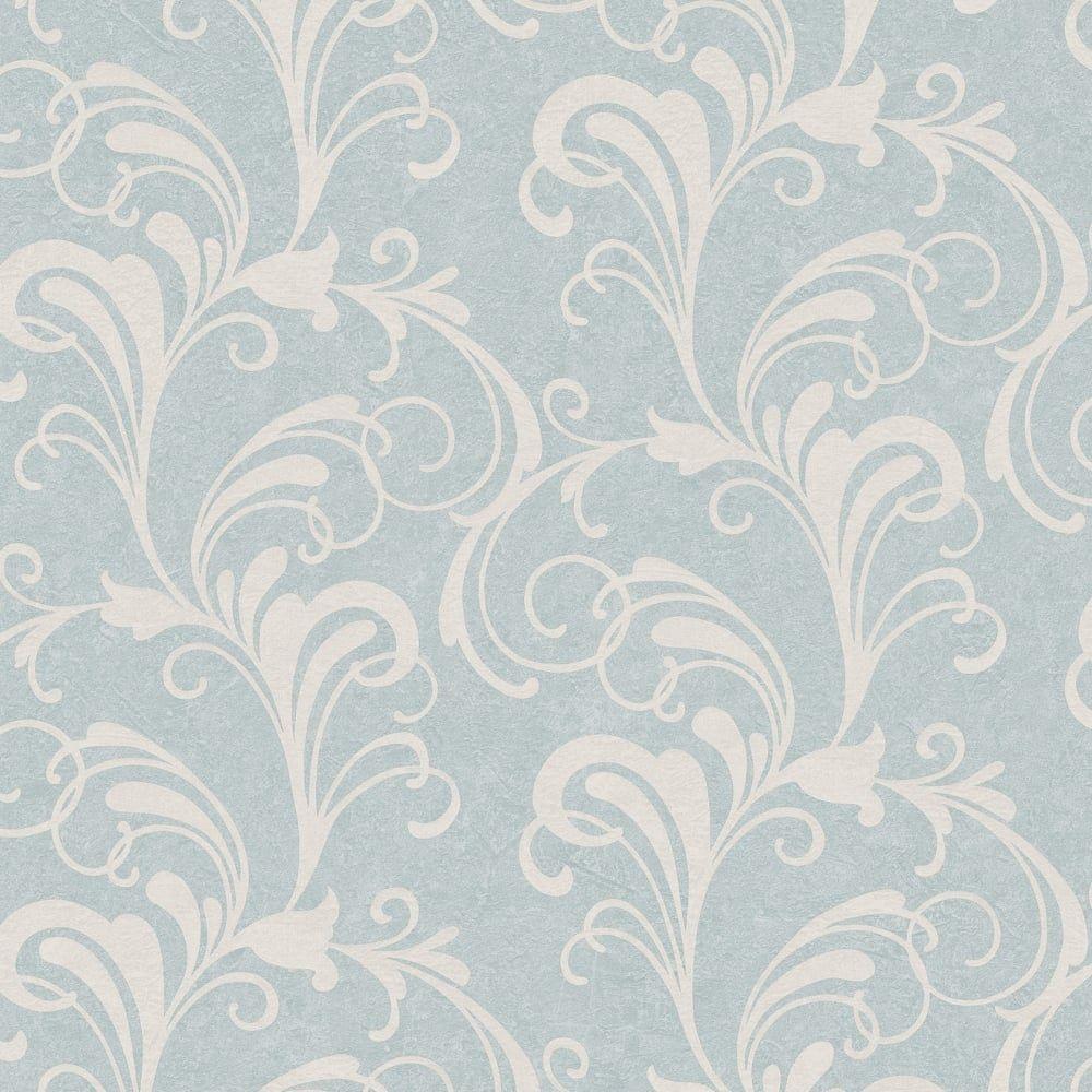 1000x1000 Rasch Scroll Damask Pattern Wallpaper Metallic Leaf Glitter 301847
