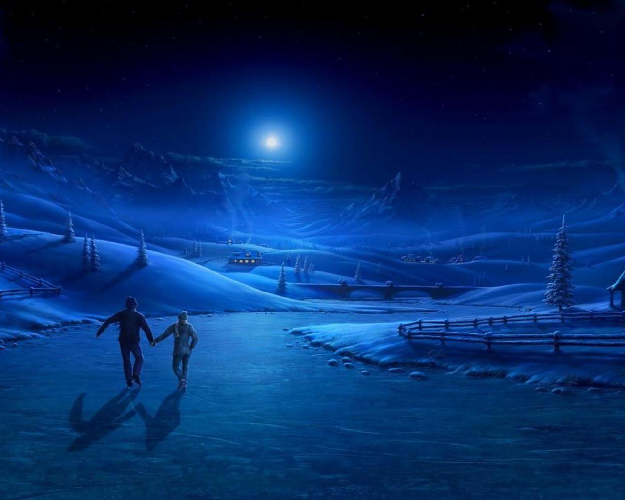 1280x1024 Winter Solstice Desktop Background Night HD Wallpaper