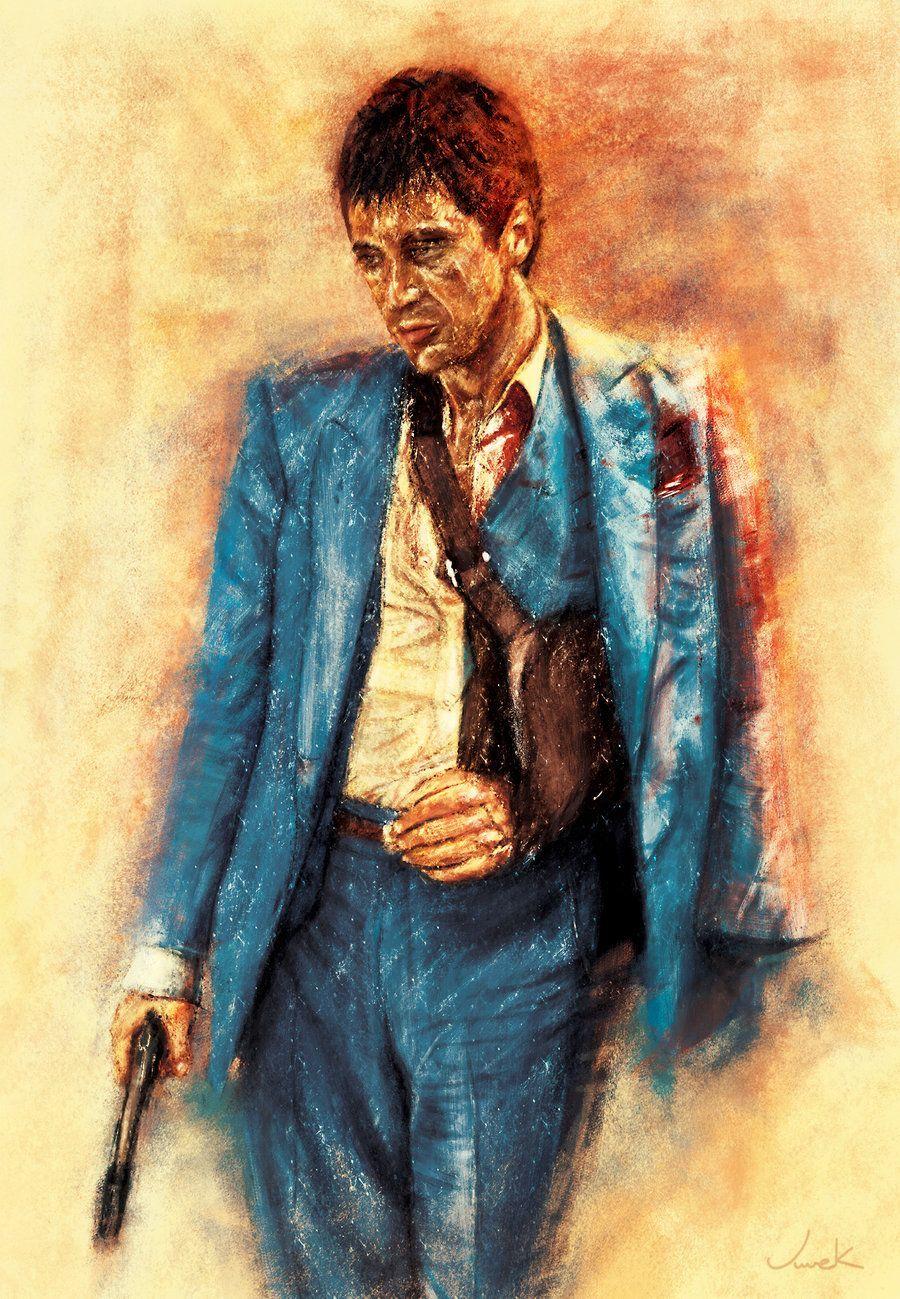 900x1299 TONY MONTANA Painting by Vivek Mandrekar #DigitalPainting #Painting #AdobePhotoshop #Wacom #Scarface #TonyMontana #AlPaci. Scarface poster, Tony montana, Scarface