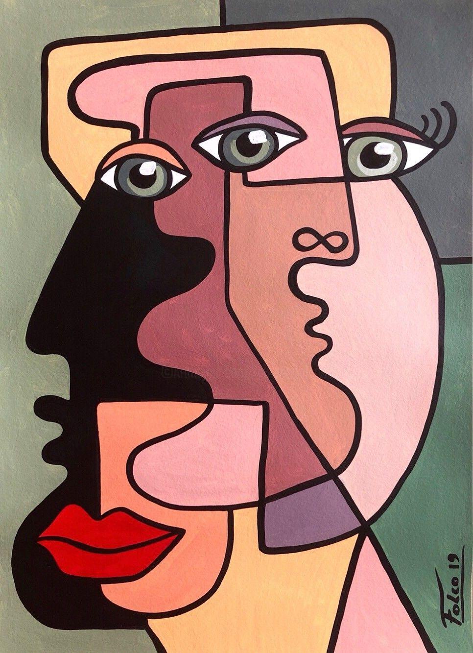 966x1333 Pintura por Laurent Folco (Francia). Artmajeur. Painting art projects, Abstract face art, Art painting