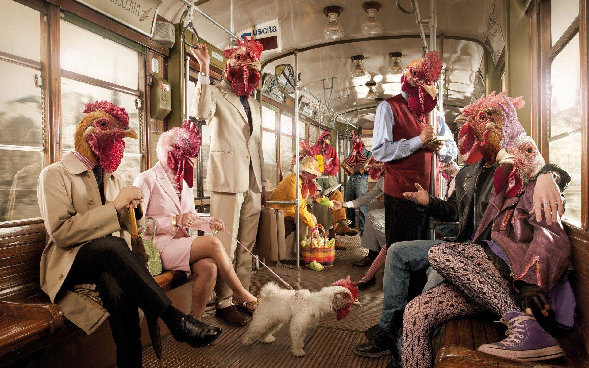 1920x1200 Chicken men funny subway wallpaperx1200