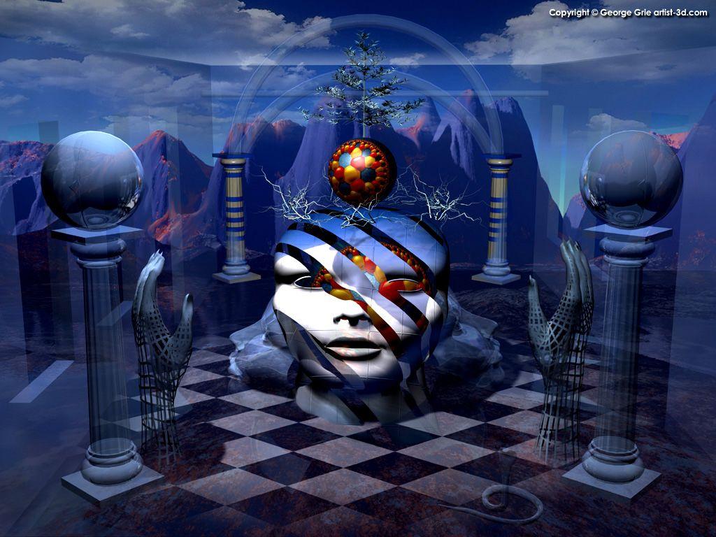 1024x768 Modern Surrealism Fantasy Art 3D Picture: George Grie 3D wallpaper