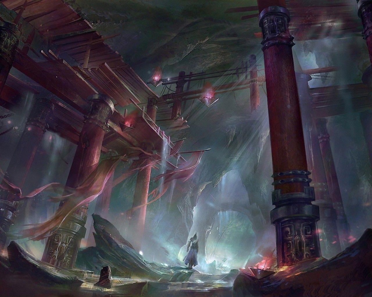 1280x1024 Ancient: Ancient Temple Fantasy Art Monastery 1080p Wallpaper for HD