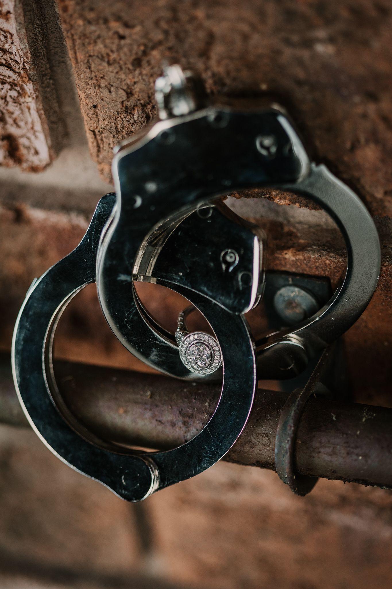 1365x2048 Ring shot in pair of handcuffs belonging to police officer. Vancouver wedding, Vancouver wedding photographer, Wedding photographers