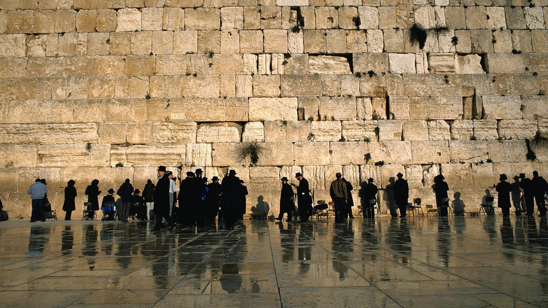 1920x1080 Wall people buildings israel ancient temple jewish cities wallpaper