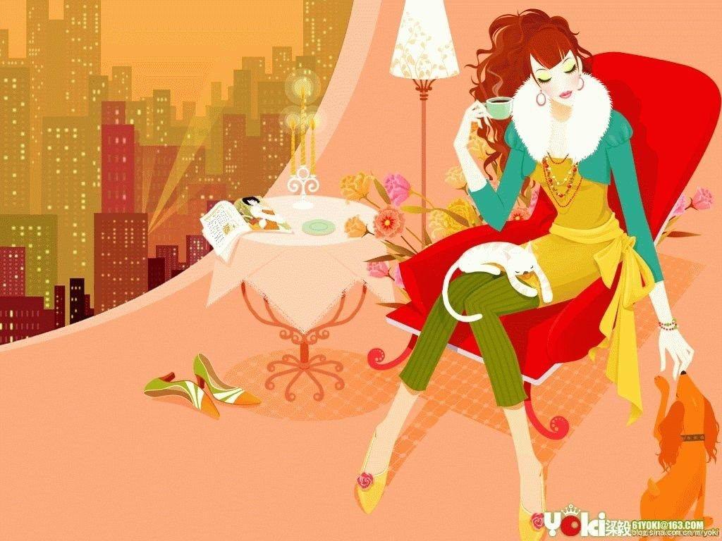 1024x768 Wallpaper Girls Fashion Korean Illustration Girl Cool 1024x768. Desktop Background