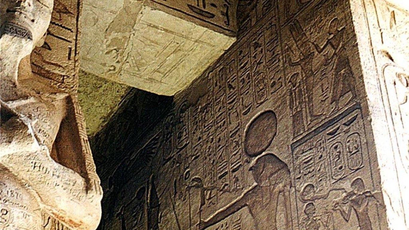 1366x768 Ancient: Temple Rameses Interior Abu Simbel Egypt Ancient Wallpaper