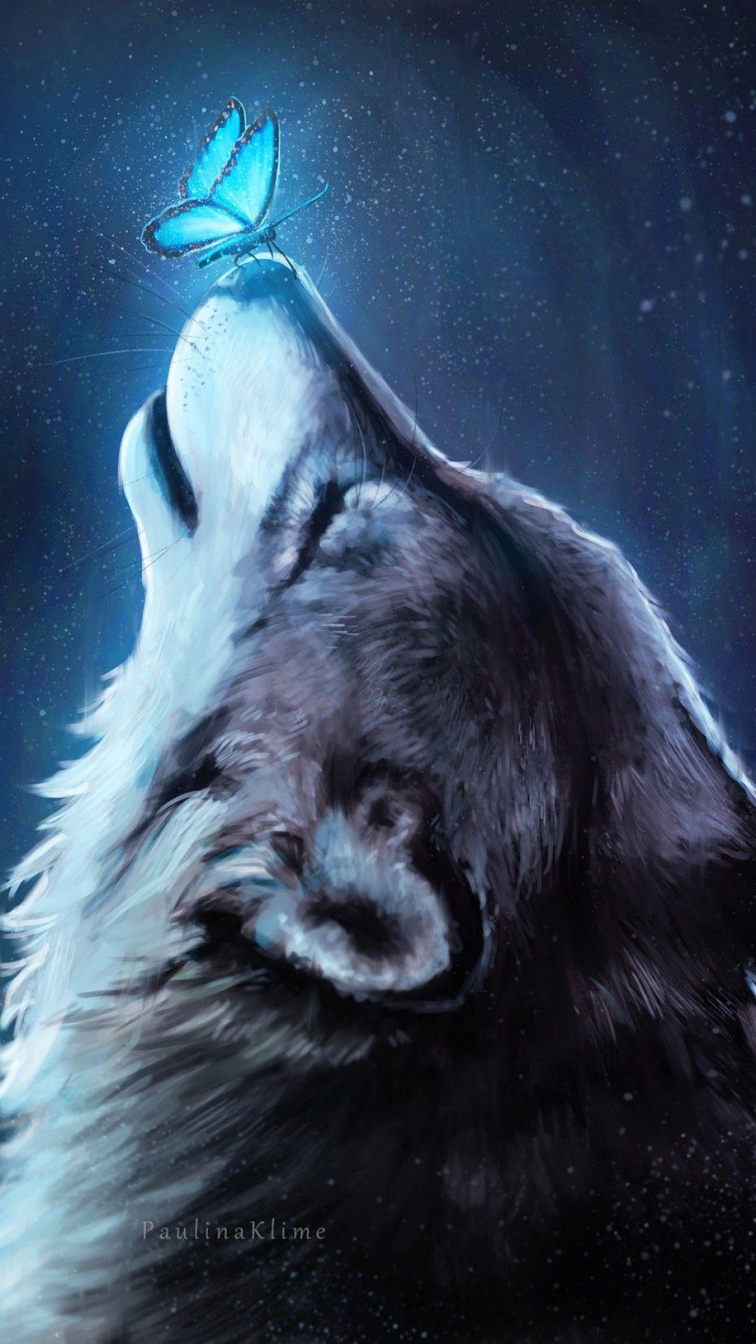 1080x1920 Blue Wolf Background Free Picture