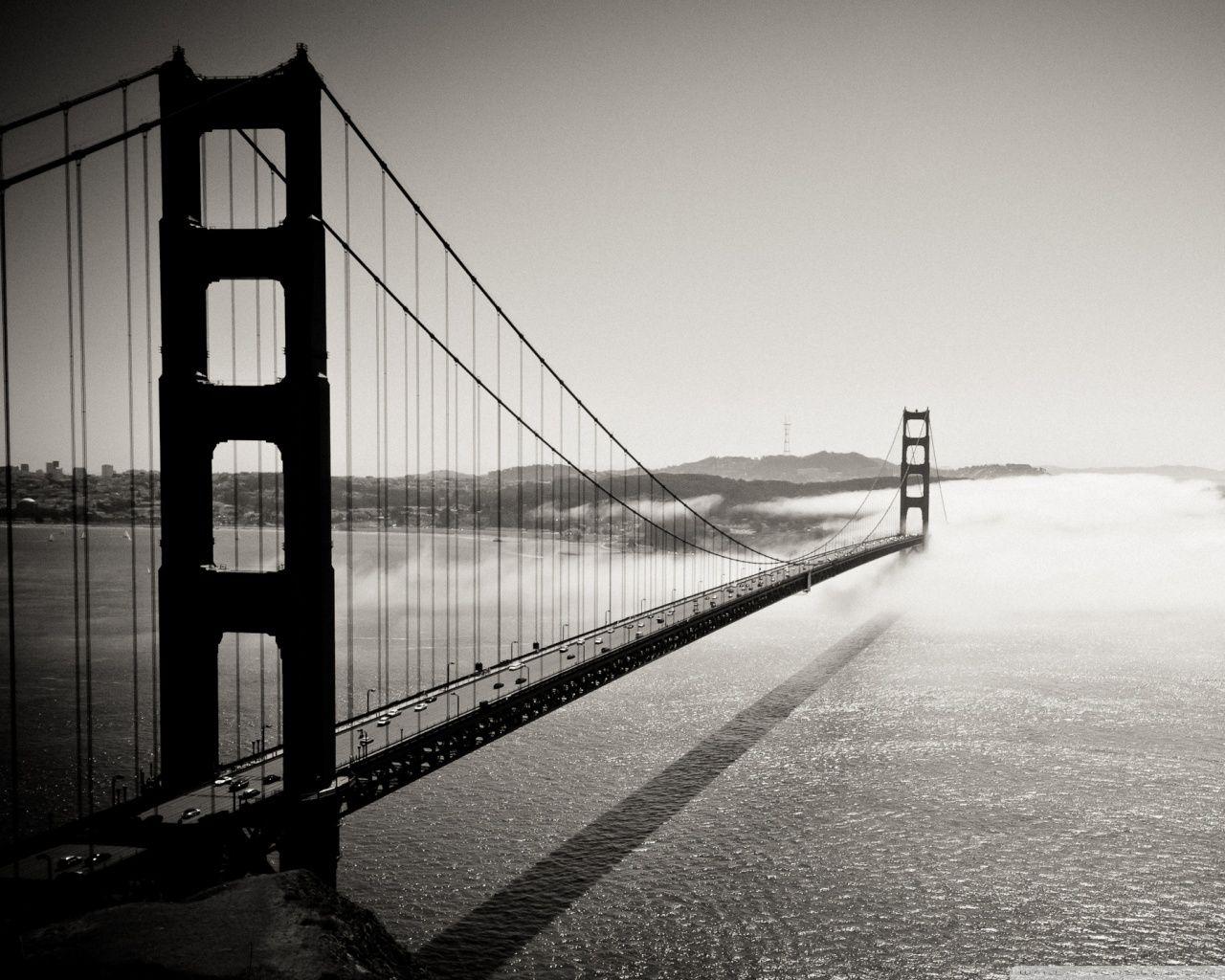 1280x1024 Golden Gate Bridge Black And White Ultra HD Desktop Background Wallpaper for 4K UHD TV : Widescreen & UltraWide Desktop & Laptop : Multi Display, Dual Monitor : Tablet