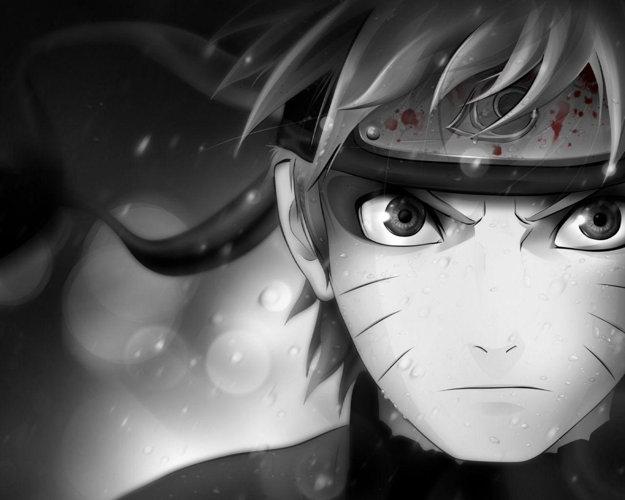 1280x1024 Naruto Black and White desktop PC and Mac wallpaper