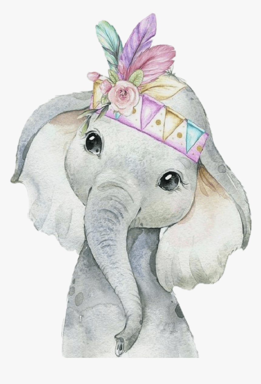 860x1265 elephant #colorful #cute #baby #animals Elephant, HD Png Download, Transparent Png Image