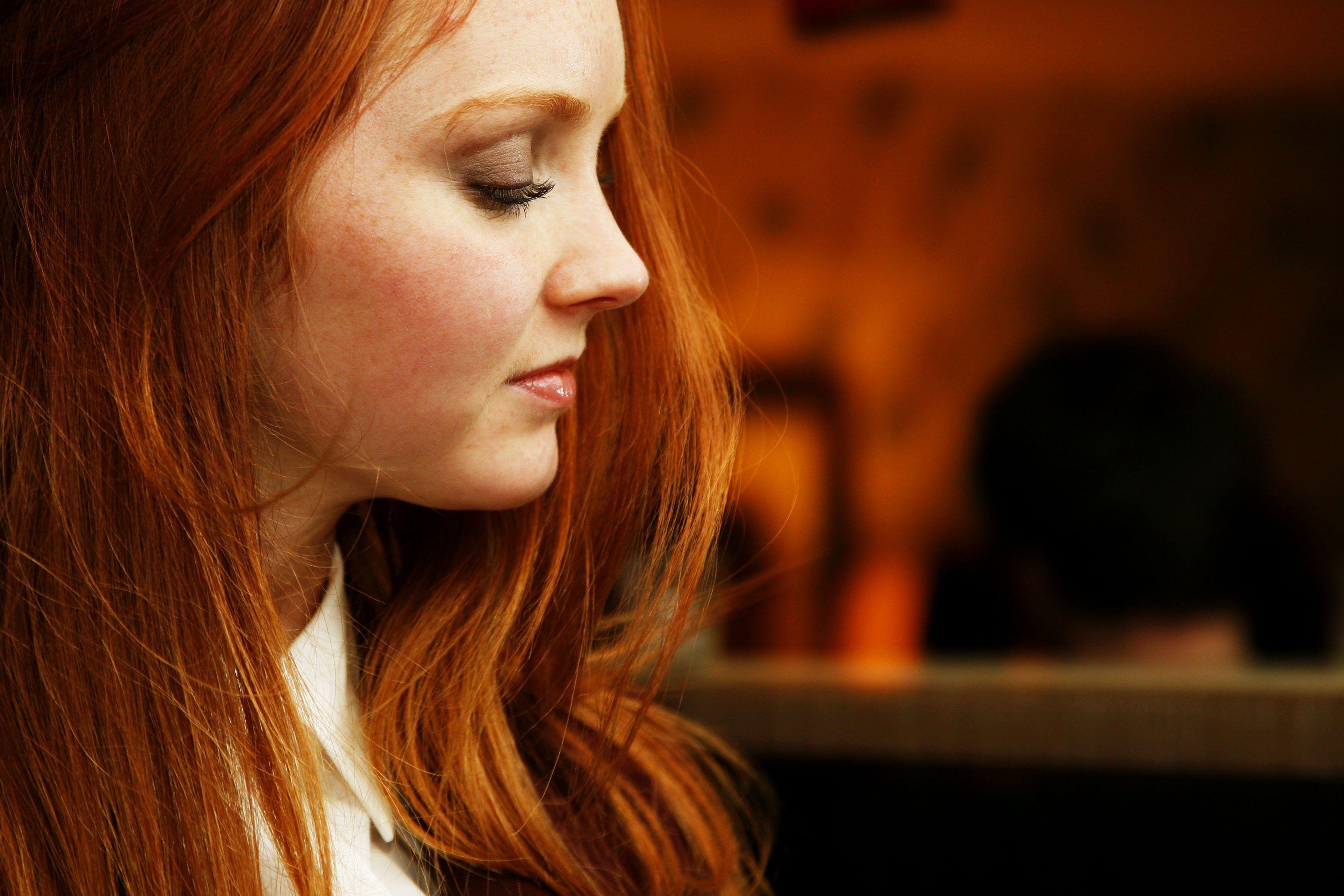 3600x2400 women, Model, Redhead, Long hair, Face, Closed eyes, Profile, Freckles, Lily Cole HD Wallpaper / Desktop and Mobile Image & Photo