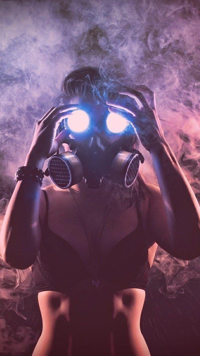 674x1200 Gas Mask Girl Wallpaper