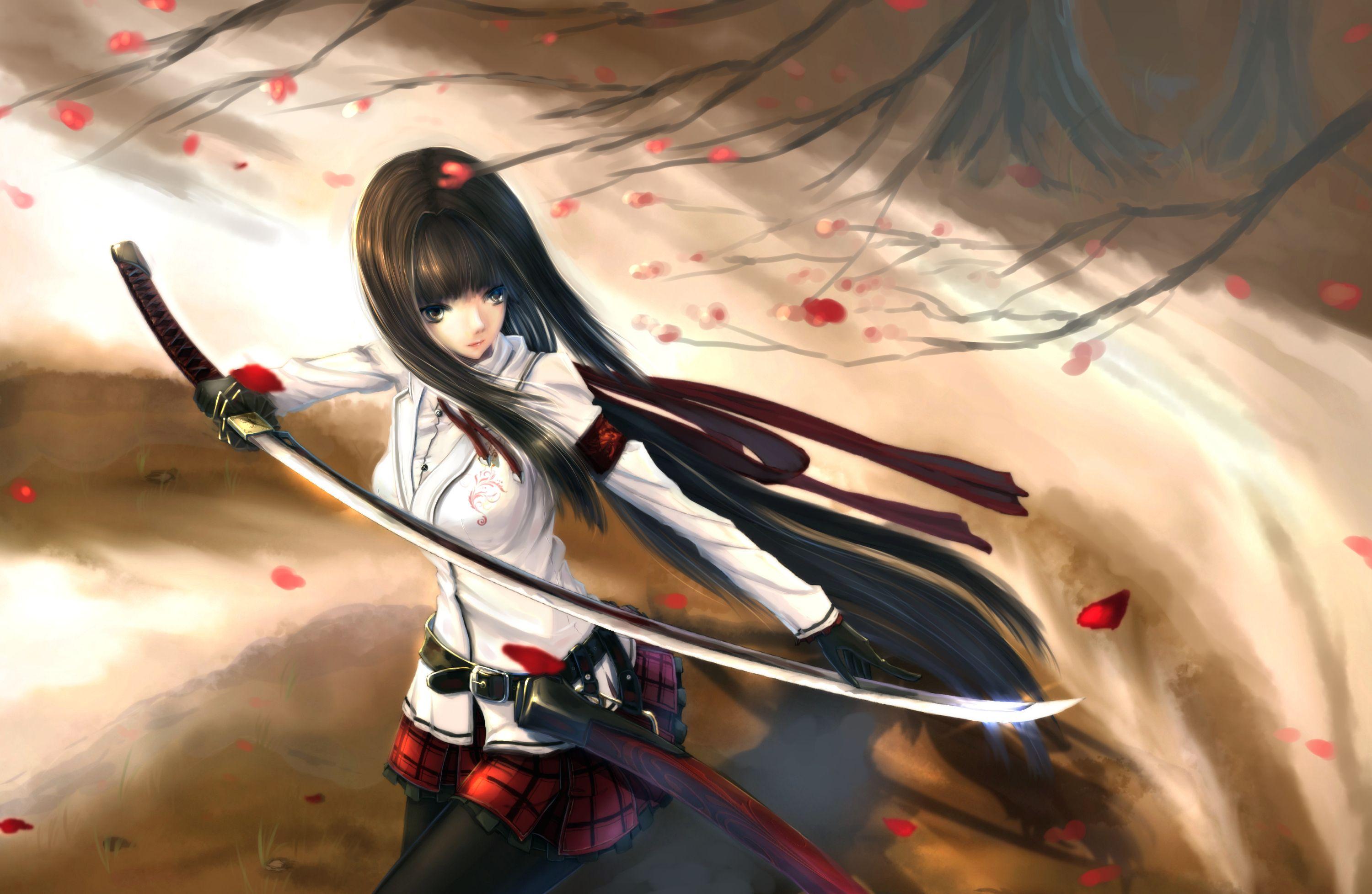 3000x1956 kikivi, girl, sword Wallpaper, HD Anime 4K Wallpaper, Image, Photo and Background