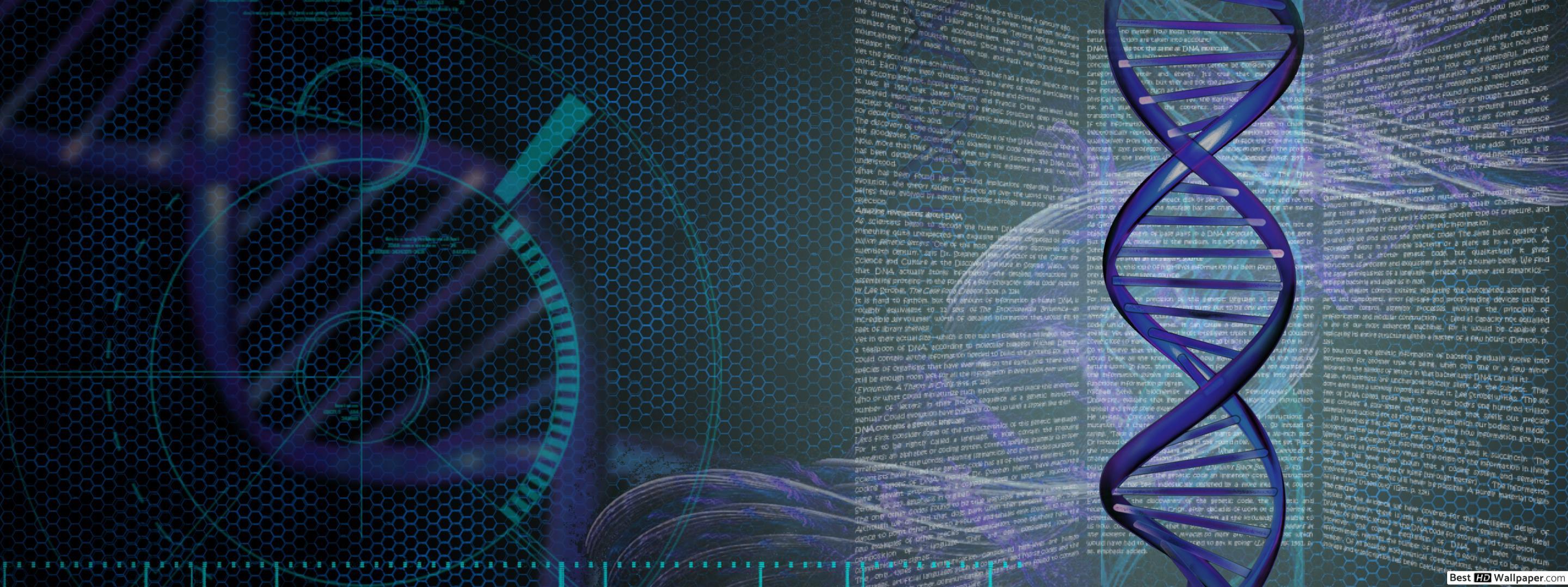 2880x1080 Dna over honeycomb background HD wallpaper download