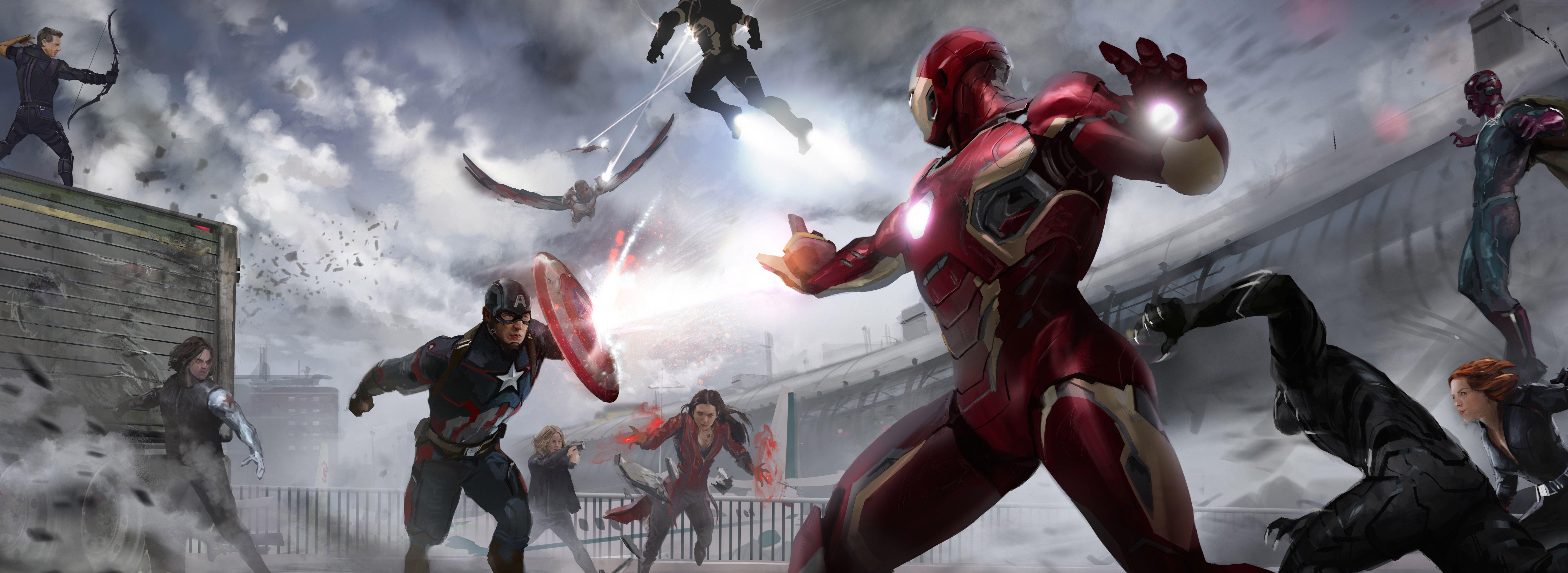 6870x2509 Captain America Civil War Wallpaper Spiderman HD Wallpaper
