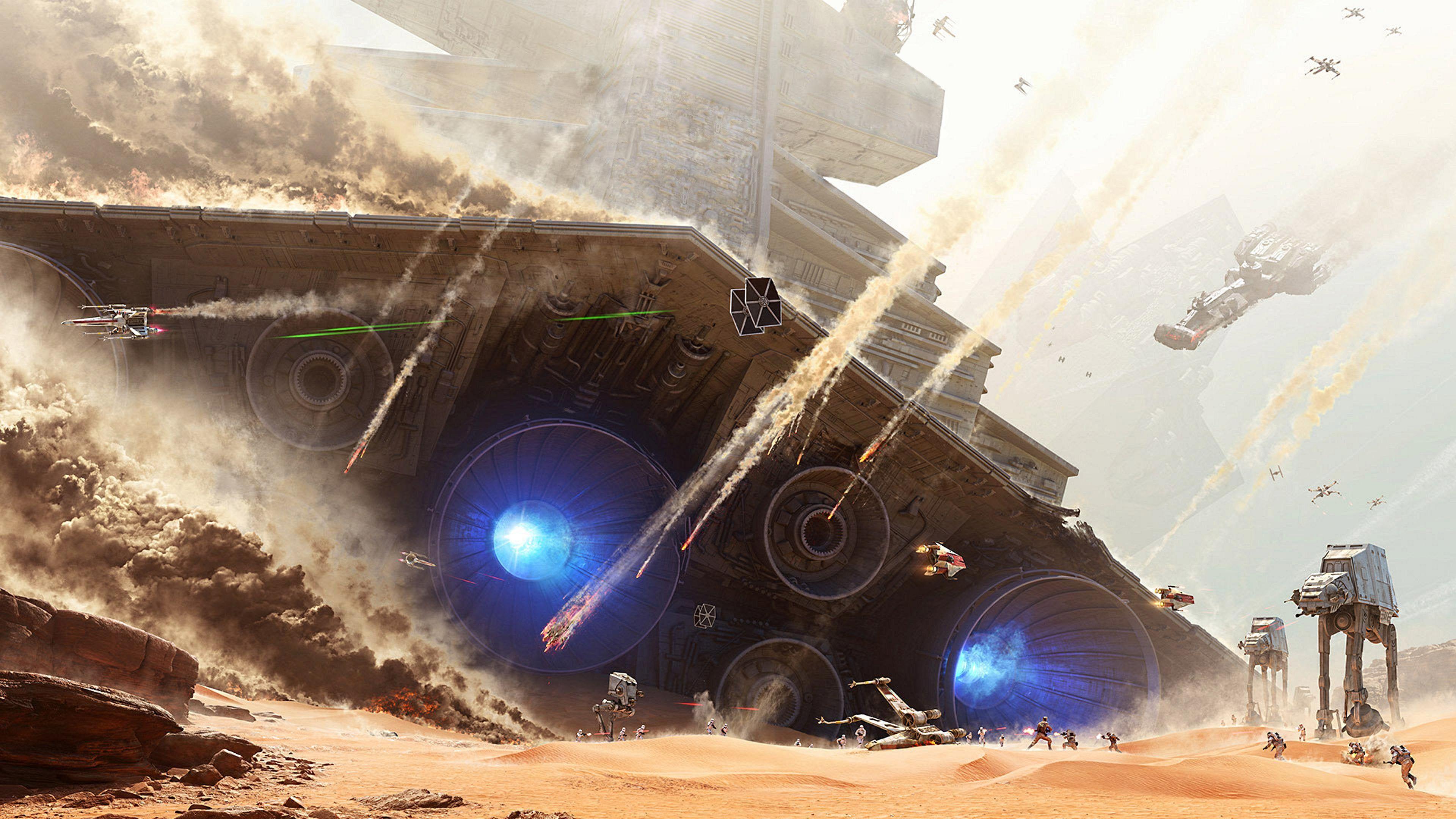 3840x2160 Battle of Jakku Wallpaper (edited 4K, 1080p)