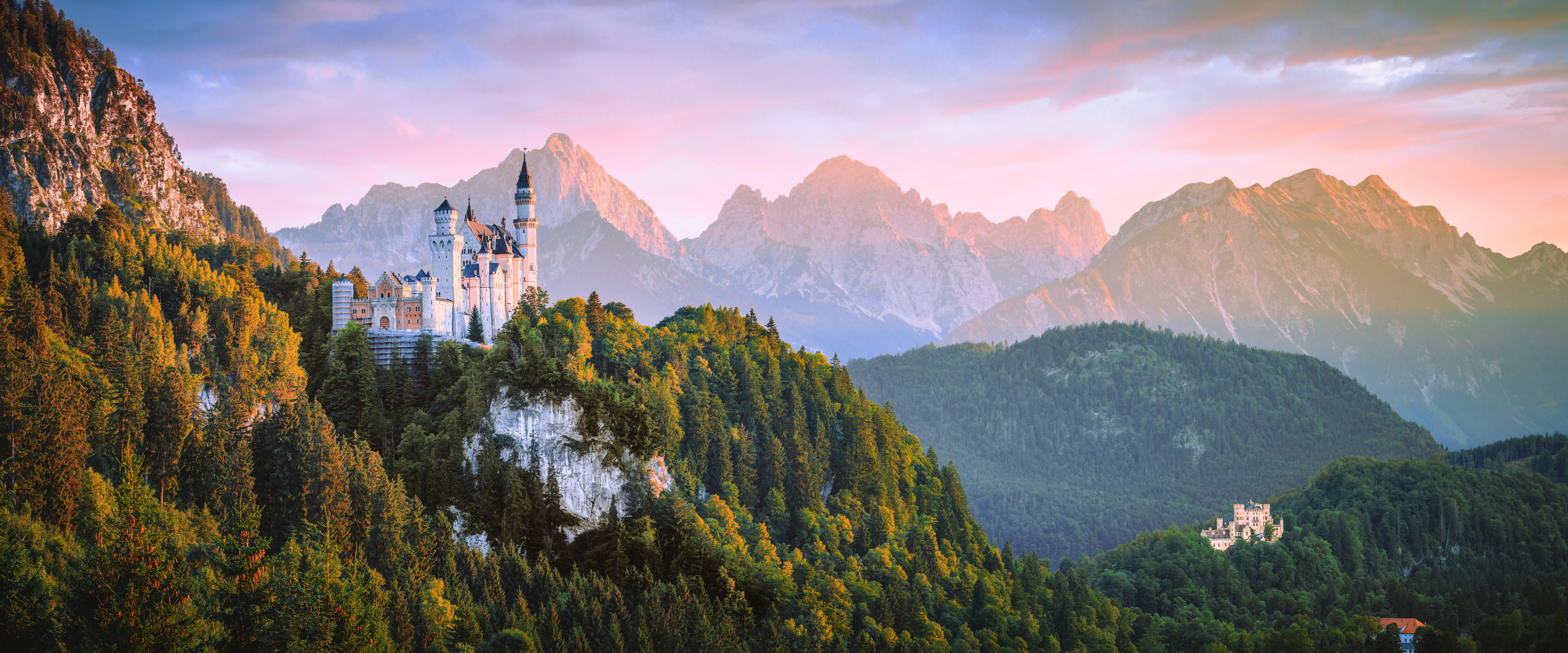 8192x3411 Aerial Photo of Castle Beside Forest · Free