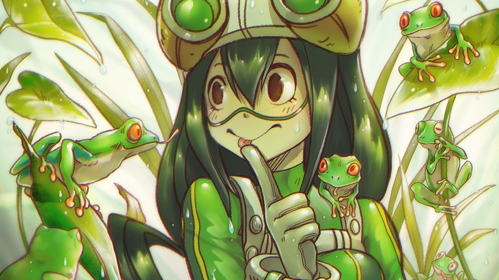 1920x1080 Desktop Wallpaper Frogs, Anime Girl, My Hero Academia, Tsuyu Asui, HD Image, Picture, Background, F8538b