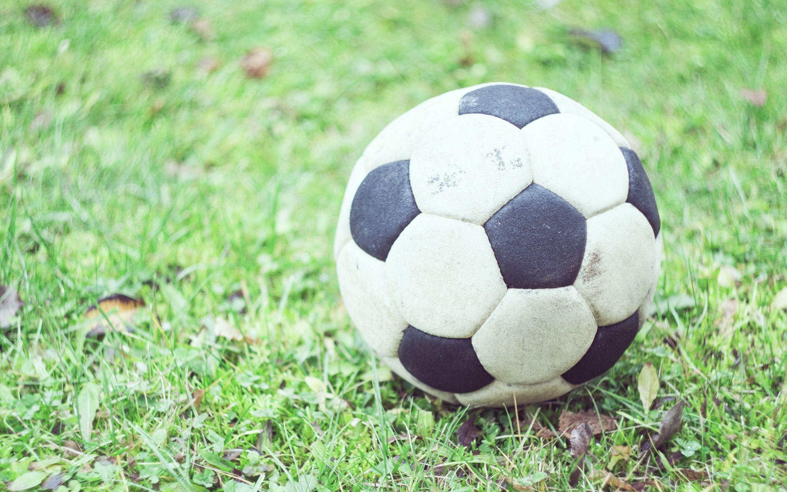 2560x1600 Download wallpaper 2560x1600 soccer ball, football, grass, blur widescreen 16:10 HD background