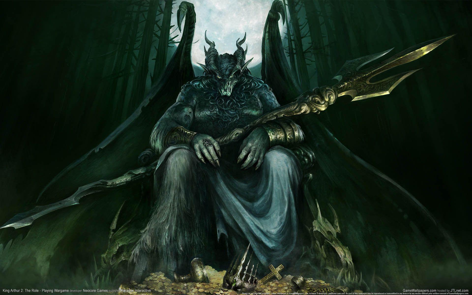 1920x1200 High quality wallpaper of awful devil, picture of a huge demon, large wings