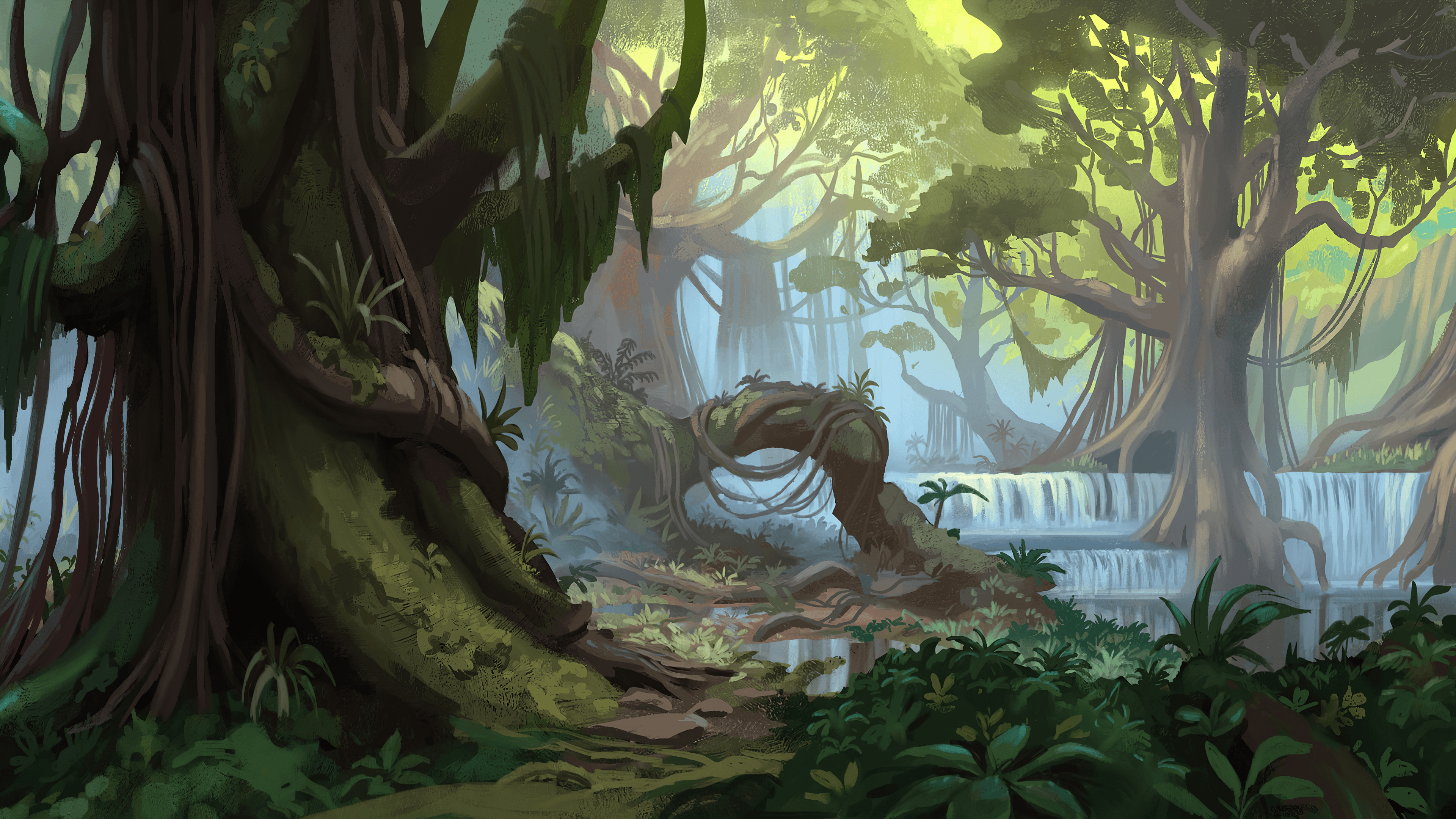 3840x2160 Mowgli's Jungle Adventure Tree by Quentin Regnes [3840x2160]