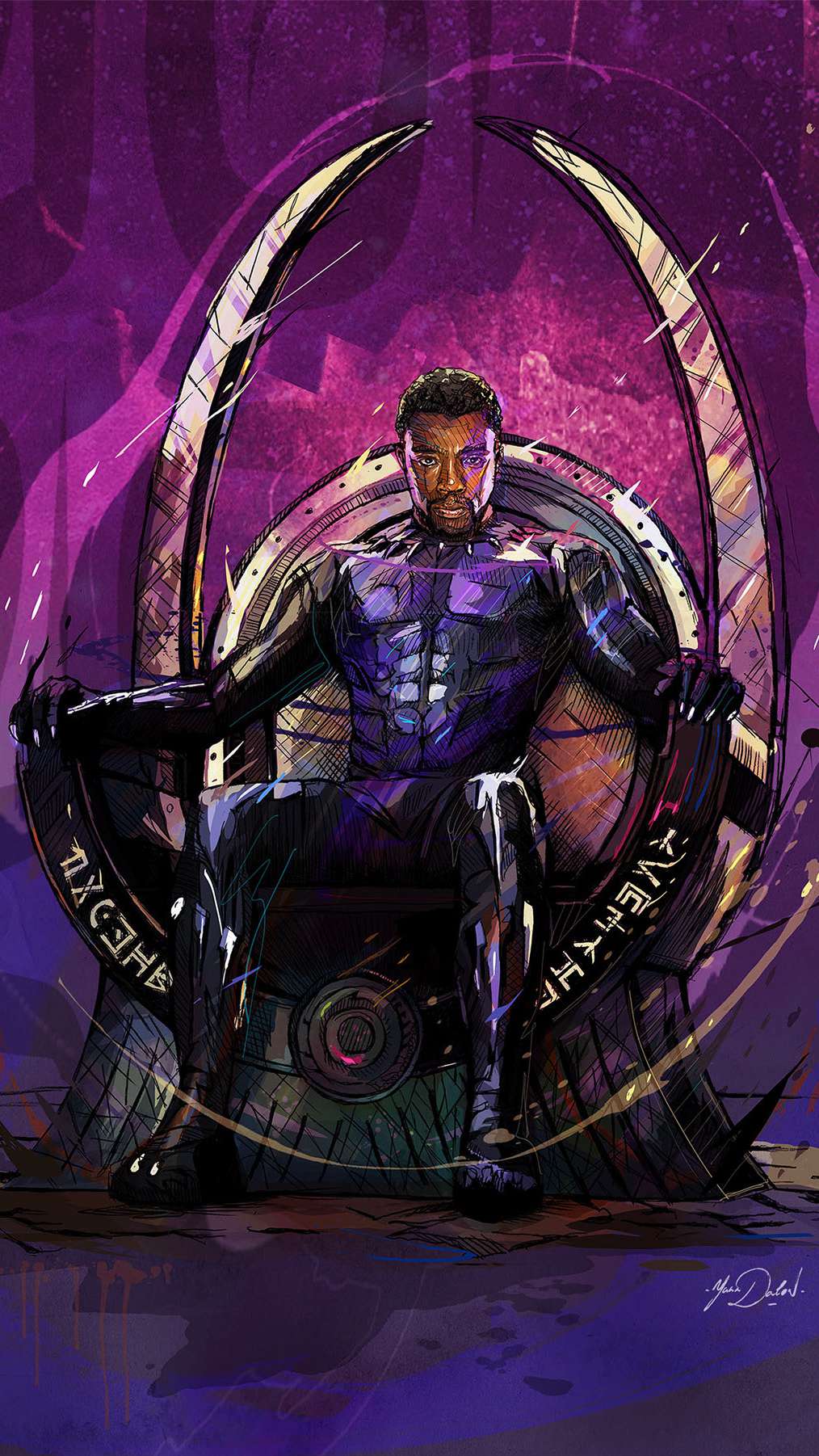 1014x1802 Black Panther King of Wakanda Art Wallpaper Wallpaper : iPhone Wallpaper
