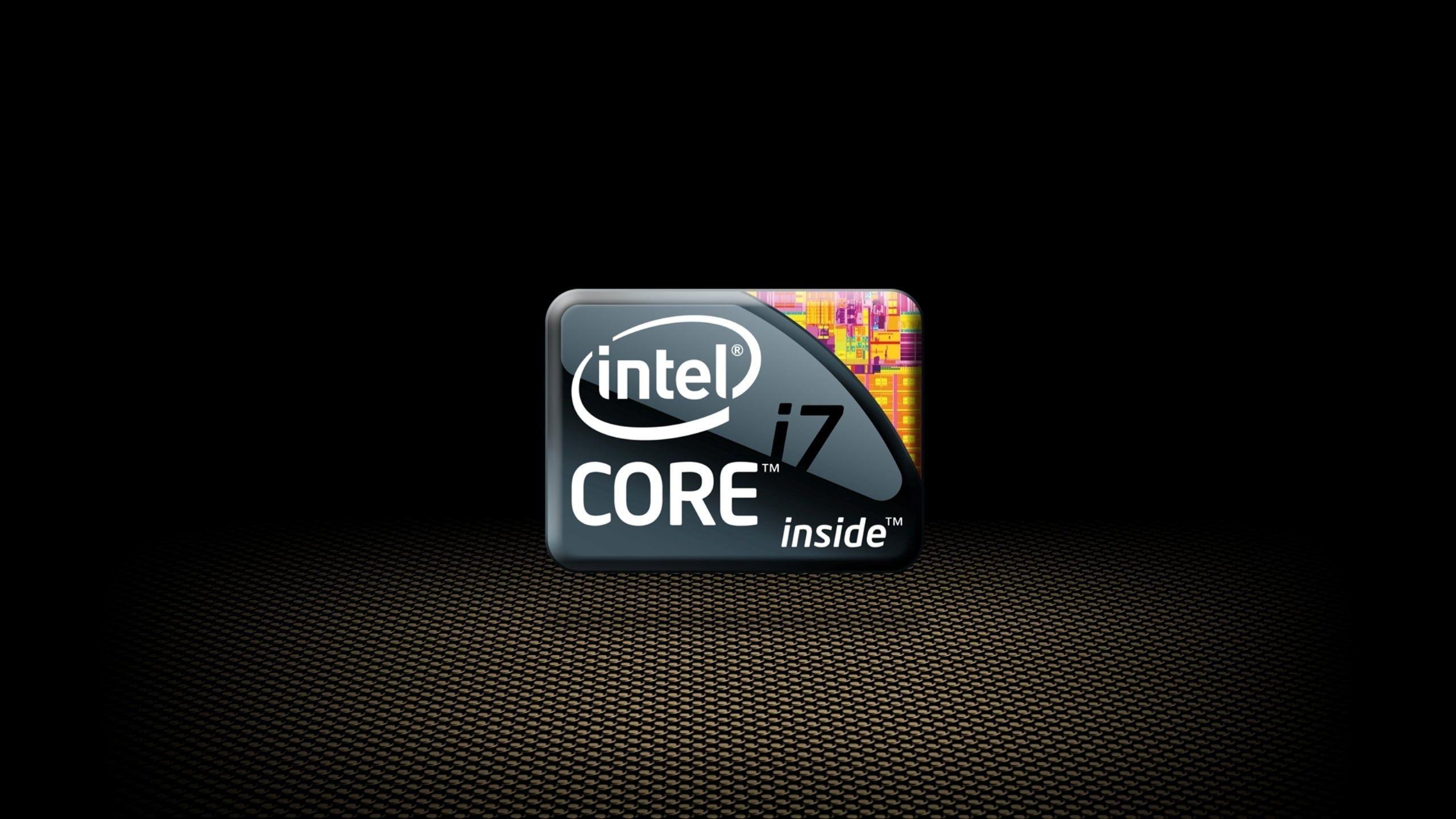 2560x1440 Intel Core i7 sticker #intel #processor #gray #black #i7 K #wallpaper #hdwallpaper #desktop. Intel, Hi tech wallpaper, Intel processors