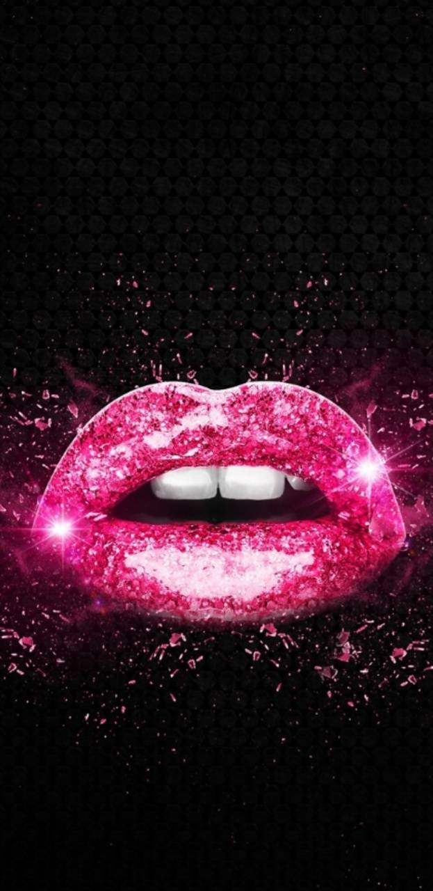 623x1280 glitter lips wallpaper