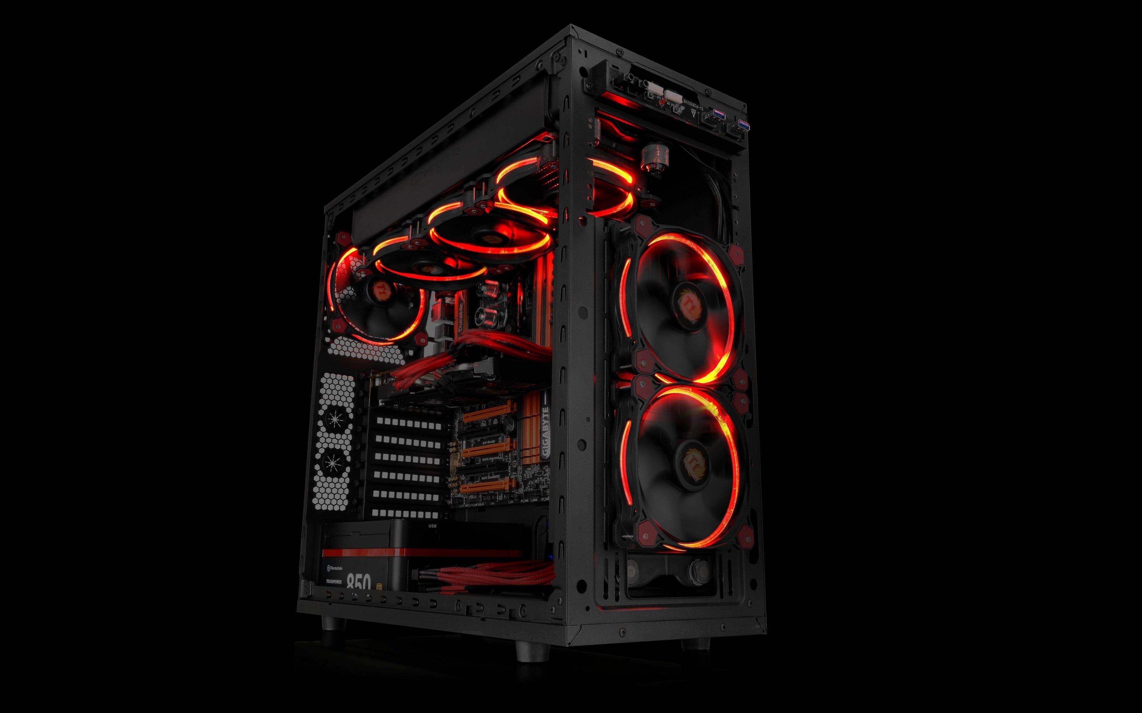 3840x2400 black computer tower PC gaming #computer PC cases #technology #Gigabyte #hardware simple background K #wallpaper #hdwallpap. Computer tower, Pc cases, Gaming pc