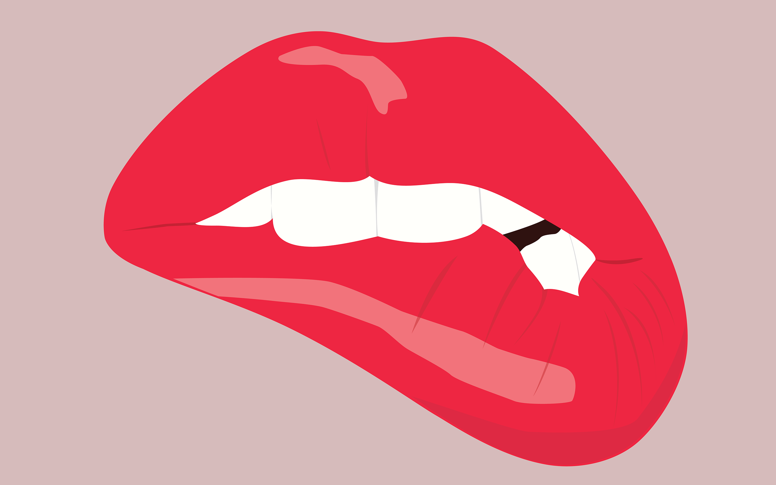 2560x1600 Lip Bite Cartoon Funny