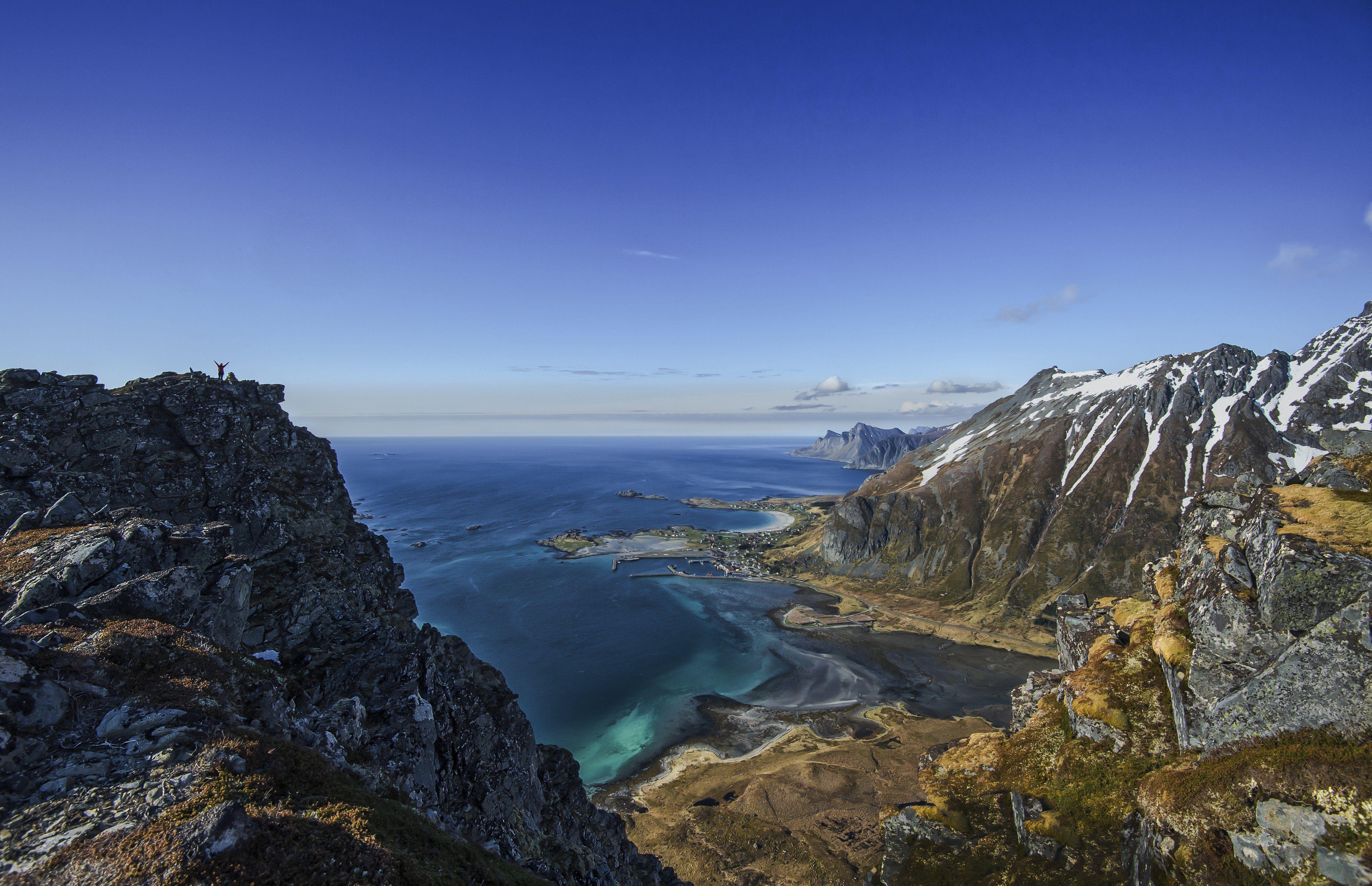 4928x3184 Arctic Scandinavia Volandstinden Seashore Lofoten Islands Norway Coastline wallpaperx3184