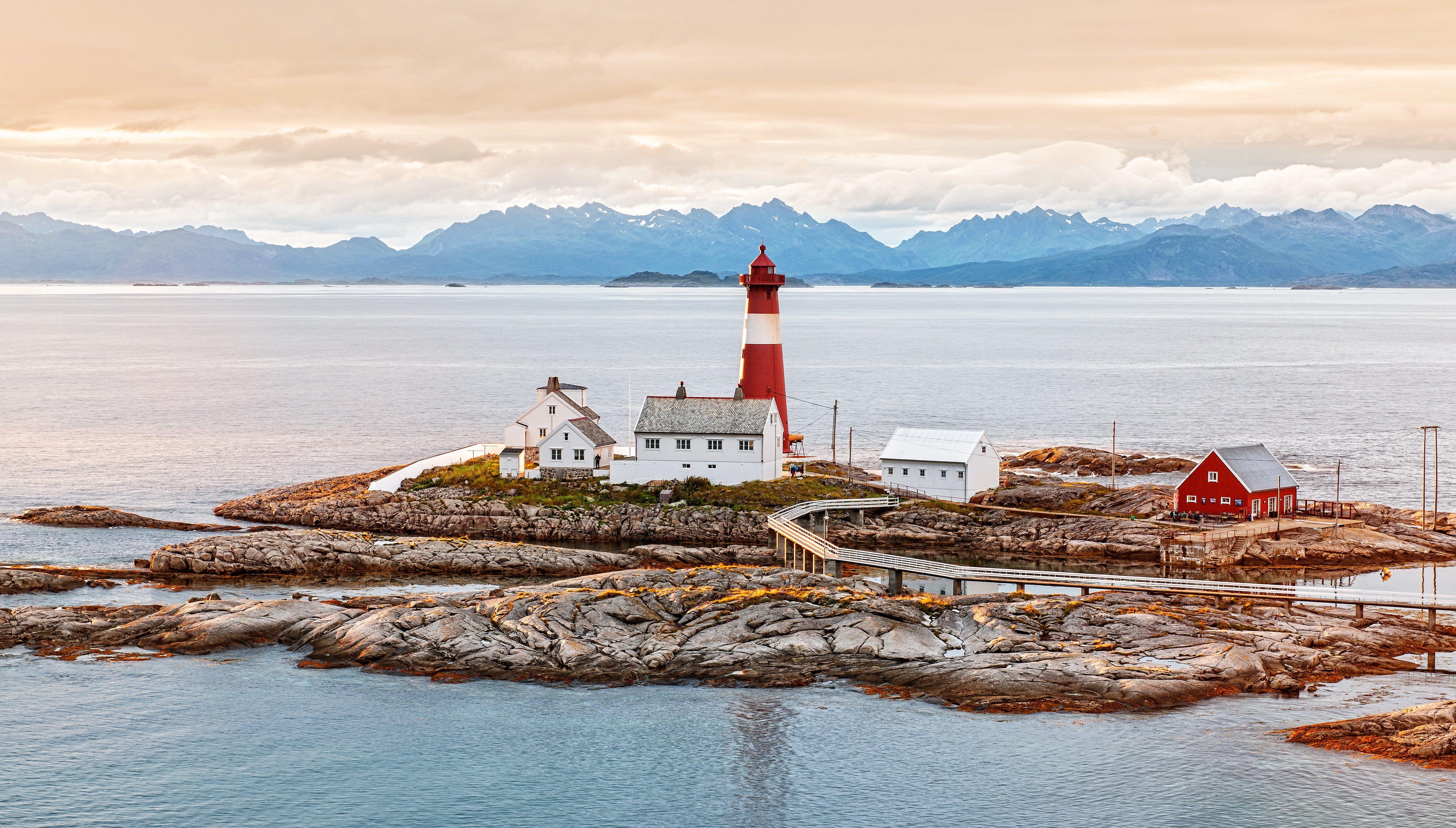 5500x3126 Norway Coast sea mountains lighthouse wallpaperx3126